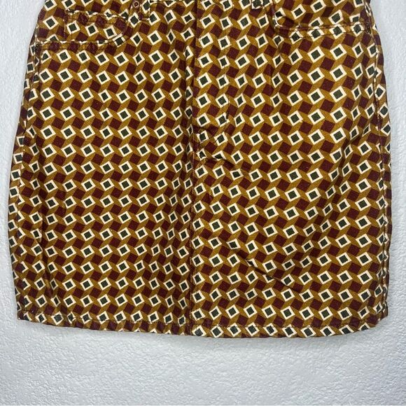 Reformation Jeans Patterned Denim Mini Women’s Jean Brown/Burgundy Skirt Sz 26 - Picture 5 of 11